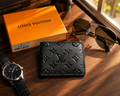 LV Midnight Embossed Leather Fold Wallet