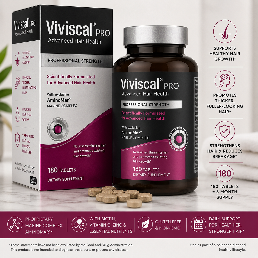 Viviscal Pro Advanced Hair Health Supplement – 180 Tablets | Healthy Hair Growth Support